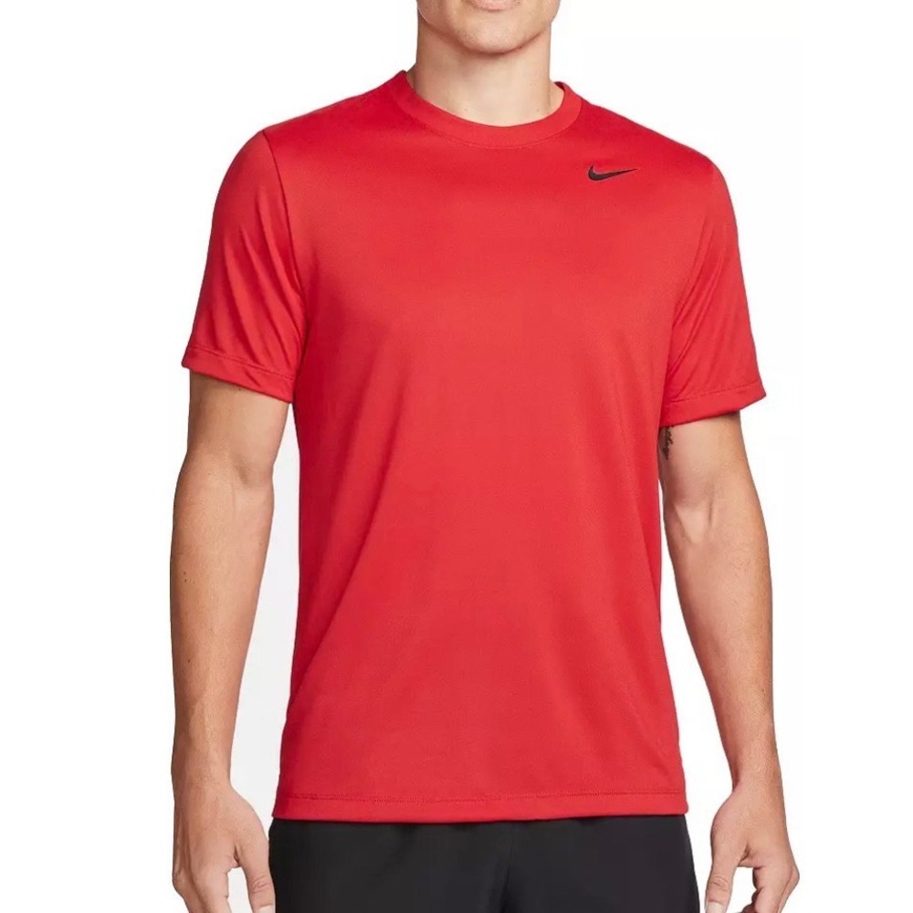 Nike Mens Dri-FIT Training Shirt Red Short Sleeve Swoosh Tee XXL NEW